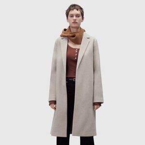 Zara Women's Lapel Collar Open Coat - Sand - US S